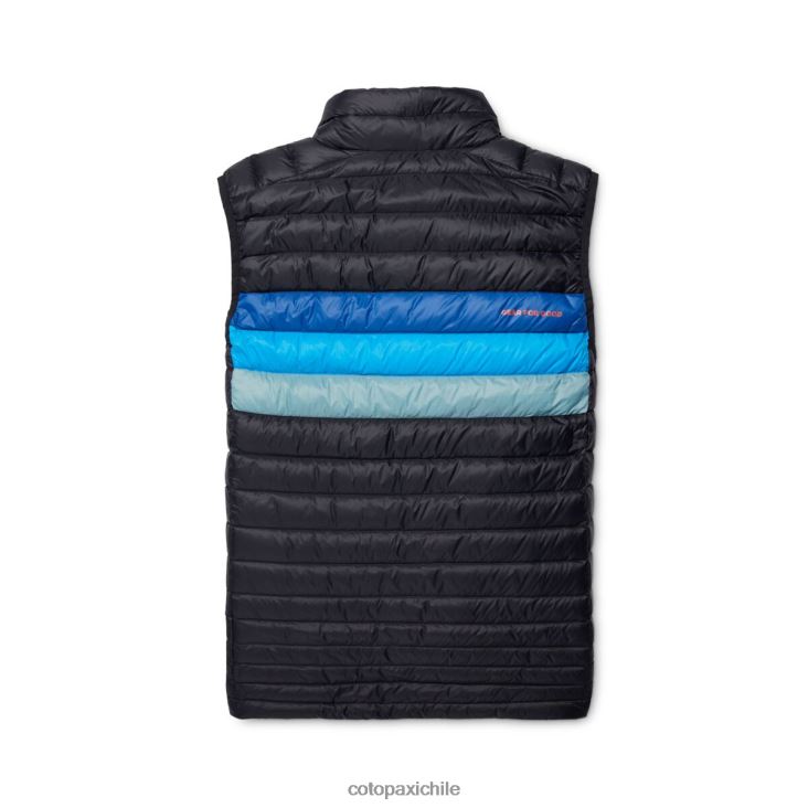 Cotopaxi chaleco de plumas fuego hombres ropa negro/rayas pacíficas 26600T125