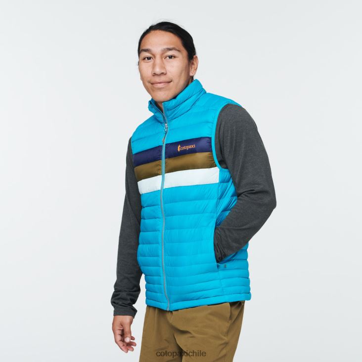 Cotopaxi chaleco de plumas fuego hombres ropa rayas azules minerales 26600T132