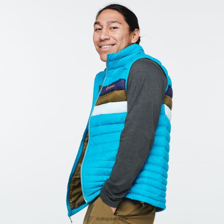 Cotopaxi chaleco de plumas fuego hombres ropa rayas azules minerales 26600T132