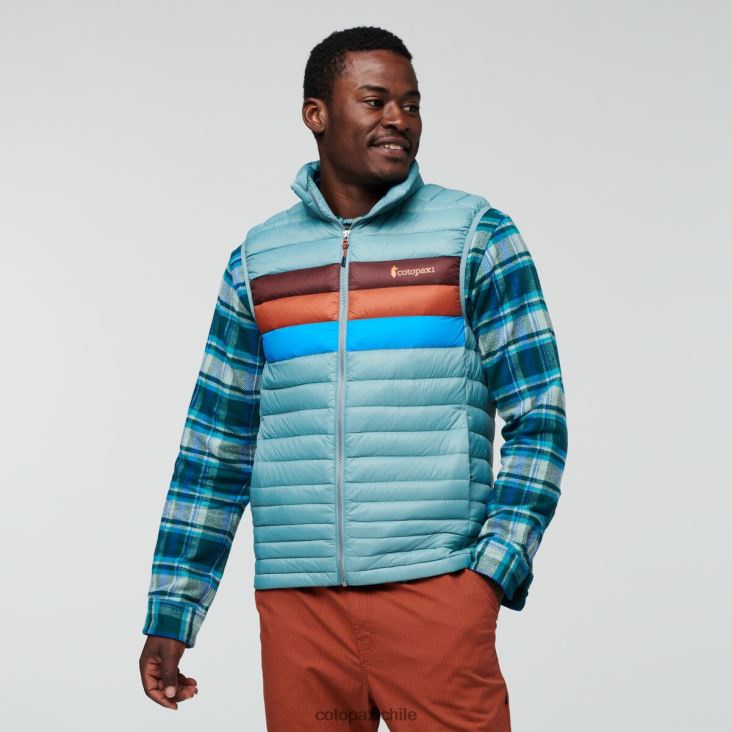 Cotopaxi chaleco de plumas fuego hombres ropa rayas de pasto azul 26600T128