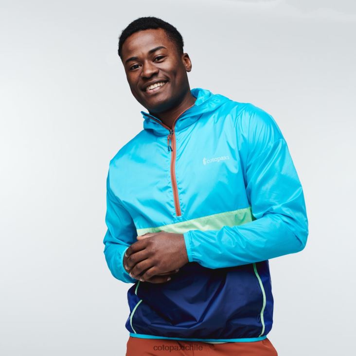 Cotopaxi cortavientos teca con media cremallera hombres ropa sal marina 26600T111