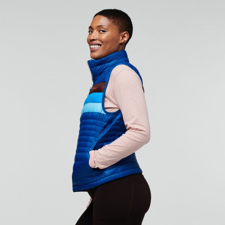 Cotopaxi chaleco de plumas fuego mujer ropa rayas del pacífico 26600T44