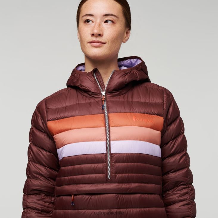 Cotopaxi sudadera con capucha fuego down mujer ropa rayas castañas 26600T5
