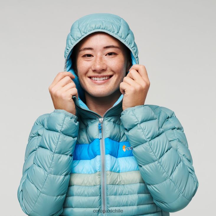 Cotopaxi sudadera con capucha fuego down mujer ropa rayas de pasto azul 26600T4