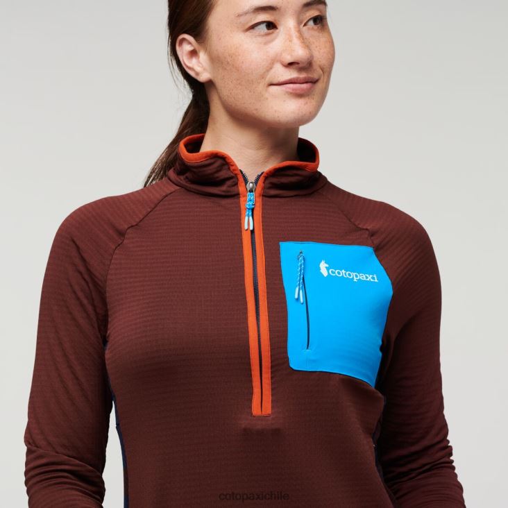 Cotopaxi suéter otero de polar con media cremallera mujer ropa castaño/marítimo 26600T24